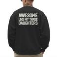 Awesome Like My Three Daughters Dad Joke Small Men's Sweatshirt Back Print