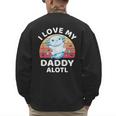 Axolotl Kids Teens Retro Sunset I Love My Daddy Men's Sweatshirt Back Print