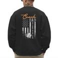 Baseball Coach Dad Like A Normal Dad Only Cooler USA Flag Men's Sweatshirt Back Print
