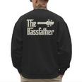 The Bassfather Distressed Bass Player Dad Fathers Day Men's Sweatshirt Back Print