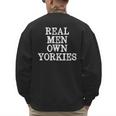 BDAZ Yorkie Dad Real Men Own Yorkies Terriers Dog Husband Small Men's Sweatshirt Back Print