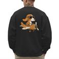 Beagle Flying a Plane Pilot Airplane Dog Mom Dad Men's Sweatshirt Back Print