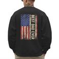 Best Dad Ever US American Flag For Father's Day Men Men's Sweatshirt Back Print