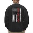 Best Dad Ever US American Flag Gift For Father's Day Short Sleeve Men's Sweatshirt Back Print