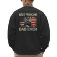 Best Frenchie Dad Ever Bulldog American Flag Men's Sweatshirt Back Print