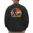 Bigfoot Walking a Dog Bernedoodle Dog Dad Men's Sweatshirt Back Print
