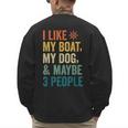 I Like My Boat Dog And Maybe 3 People Retro Sailor Dad Men's Sweatshirt Back Print
