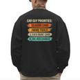 Car Guy Priorities Cars Garage Lover For Men Dad Men's Sweatshirt Back Print