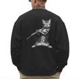 Cat Playing The Clarinet For Cat Lover Cat Mom Cat Dad Men's Sweatshirt Back Print