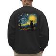 Cat Starry Night Van Gogh Cat For Cat Lover Cat Mom Cat Dad Men's Sweatshirt Back Print