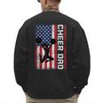 Cheer Dad American Flag Cheerleader Support Men's Sweatshirt Back Print