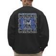 Cheer Dad Daddy Bow Sport Cheerleader Cheerleading Blue Men's Sweatshirt Back Print