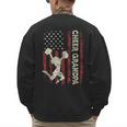 Cheer Grandpa US Flag Dad Patriotic Cheerleader Fathers Day Men's Sweatshirt Back Print