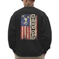 Cheerleader Dad Cheer Dad American US Flag Father Team Men's Sweatshirt Back Print