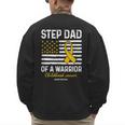 Childhood Cancer Survivor Support Step Dad Of A Warrior Men's Sweatshirt Back Print