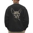Cigarette Smoking Sphynx Cat Meme Stupid For Dad Men's Sweatshirt Back Print