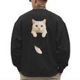 Cute Cat Pocket Cat Mom Cat Dad Cat Lover Men's Sweatshirt Back Print