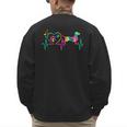Dachshund Doxie Weenie Mom Dad Heartbeat Tie Dye Dog Men's Sweatshirt Back Print