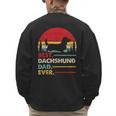 Dachshund Long Haired Best Dad Ever Dog Vintage Retro Men's Sweatshirt Back Print