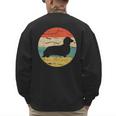 Dachshund Long Haired Dog Vintage Mom Dad Retro Men's Sweatshirt Back Print