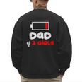 Dad Of 2 Girls Low Battery Daddy Of Two Girls Father Men's Sweatshirt Back Print