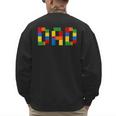 Dad Of The Birthday Boy Building Blocks Bricks Builder Men's Sweatshirt Back Print