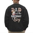 Dad Of The Birthday Boy Cow Farm 1St Birthday Boy Men's Sweatshirt Back Print