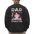 Dad Of The Birthday Girl Axolotl Bday Party Family Men's Sweatshirt Back Print
