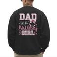 Dad Of The Birthday Girl Pink Bow Flower Birthday Girl Men's Sweatshirt Back Print