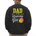 Dad Of The Birthday Girl Softball Player Theme B-Day Daddy Men's Sweatshirt Back Print