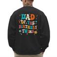 Dad Of The Birthday Twins Boys Girls Party Retro Bday Men's Sweatshirt Back Print