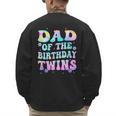 Dad Of The Birthday Twins Girls Kids Party Retro Bday Men's Sweatshirt Back Print
