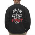 Dad Of The Fast One First Birthday Racing Car Family Men's Sweatshirt Back Print
