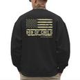 Dad Of Girls Outnumbered US Flag Father's Day Daughter Dad Men's Sweatshirt Back Print