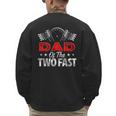 Dad Of The Two Fast Second Birthday Racing Car Family Men's Sweatshirt Back Print