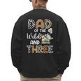 Dad Of The Wild And Three 3 Birthday Zoo Theme Safari Jungle Men's Sweatshirt Back Print