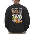 Dad Of The Wild Two Zoo 2nd Birthday Safari Jungle Animal Men's Sweatshirt Back Print