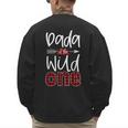 Dada Of The Wild One Buffalo Plaid Lumberjack 1st Birthday Men's Sweatshirt Back Print