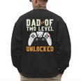 Daddy Again Leveled Up To Dad Of 2 Gamer Dad Level Unlocked Men's Sweatshirt Back Print