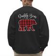 Daddy Dad Bear Pajama Red Buffalo Xmas Family Christmas Men's Sweatshirt Back Print