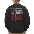 Daughter Gun Shovel Alibi Mom Dad Guns Joke -ON Back Men's Sweatshirt Back Print