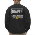 Diaper Changer Duty Expecting Baby New Dad Mom Men's Sweatshirt Back Print