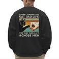 I Didn't Choose The Cat Dad Life Funny Cat Lovers Vintage Men's Sweatshirt Back Print