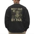 Disc Golf Frisbee Best Dad Par Camo US Flag Golfer Men's Sweatshirt Back Print