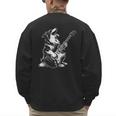 Dog Guitarist Guitar Australian Shepherd Dad Mom Men's Sweatshirt Back Print