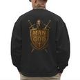 Faithful Warrior Man Of God Christian Men Knight Armor Dad Men's Sweatshirt Back Print Faithful Warrior Man Of God Christian Men Knight Armor Dad Men's Sweatshirt Back Print