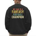 Fantasy Football Dad Champion Vintage Draft Party Men's Sweatshirt Back Print