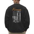 Farmer Dad Like A Normal Dad Only Cooler USA Flag Farming Men's Sweatshirt Back Print