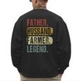 Father Husband Farmer Legend Vintage Dad Father's Day Men's Sweatshirt Back Print