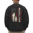 Father's Day Baseball Papa USA Flag Dad Men Baseball Men's Sweatshirt Back Print